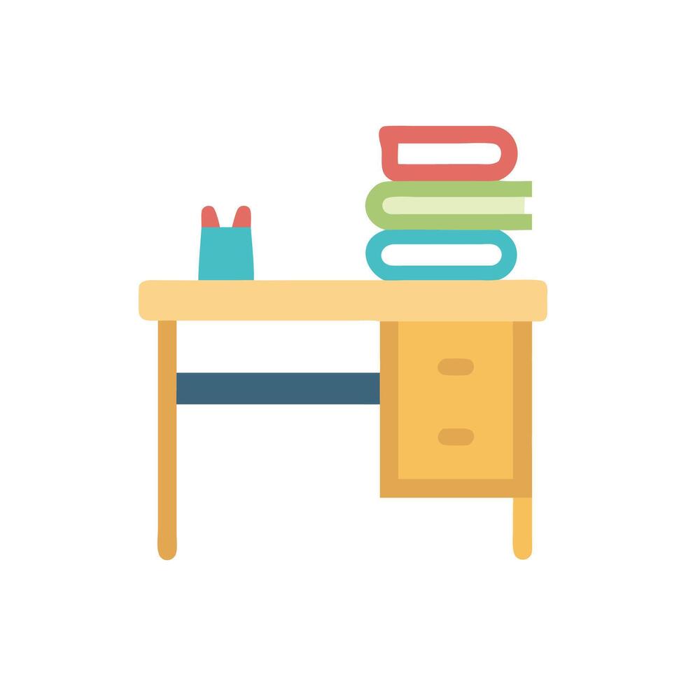 Stylish Study Desk Icon for Learning vector