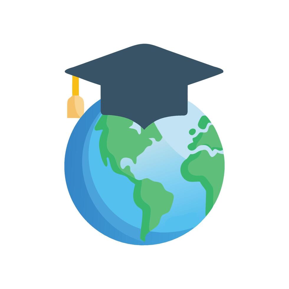 Engaging Study Abroad Icon for Global Learning vector