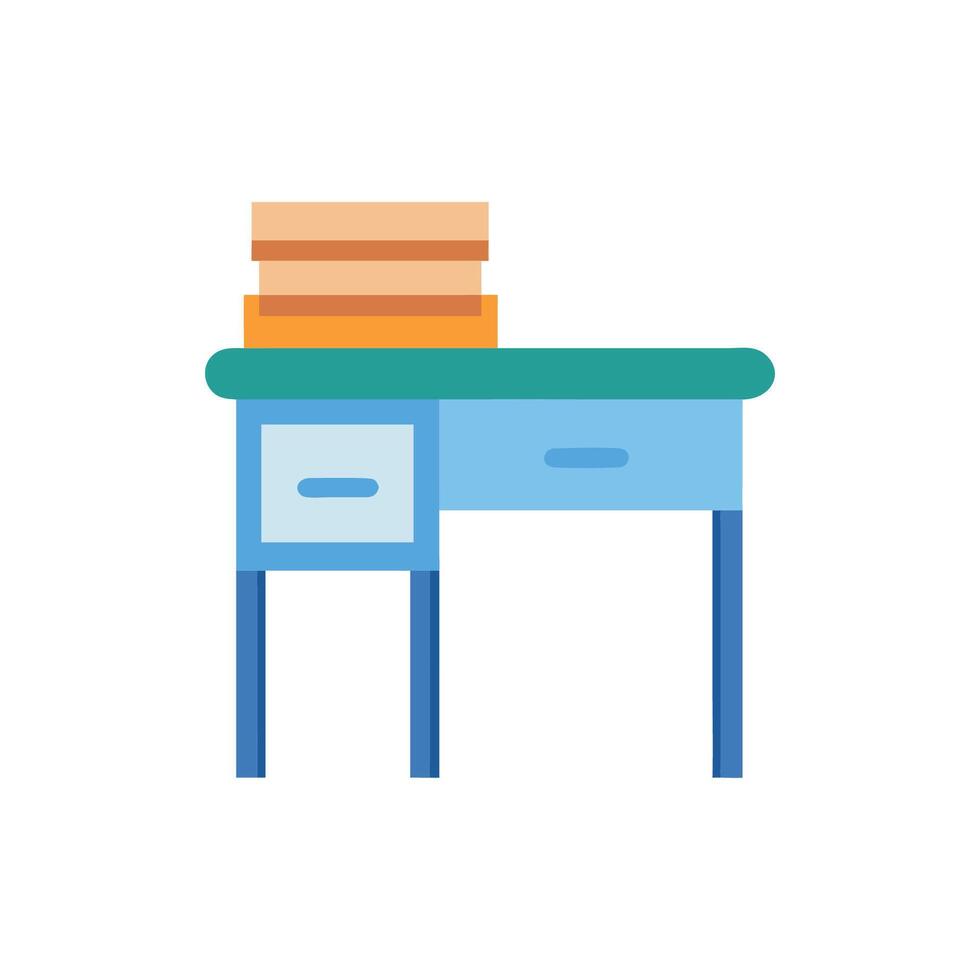 Colorful Study Desk Icon for Classroom Use vector
