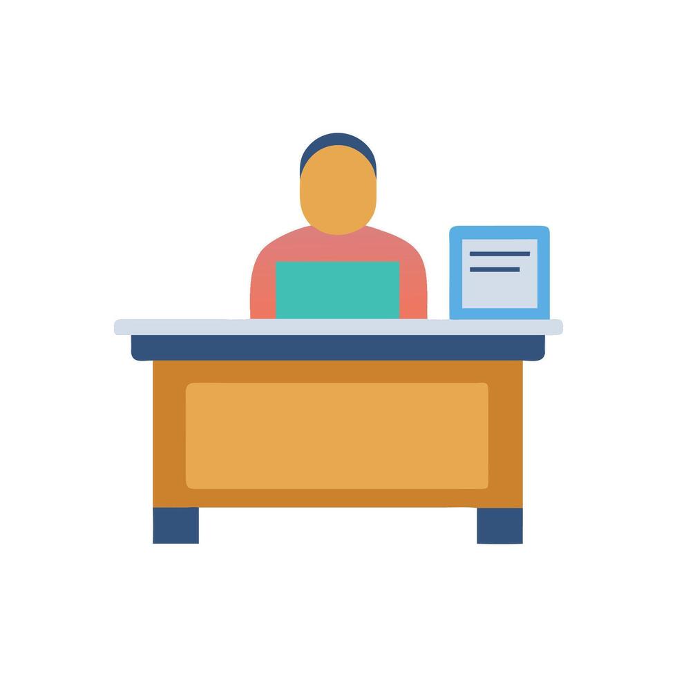 Engaging Teachers Desk Icon for Creative Projects vector