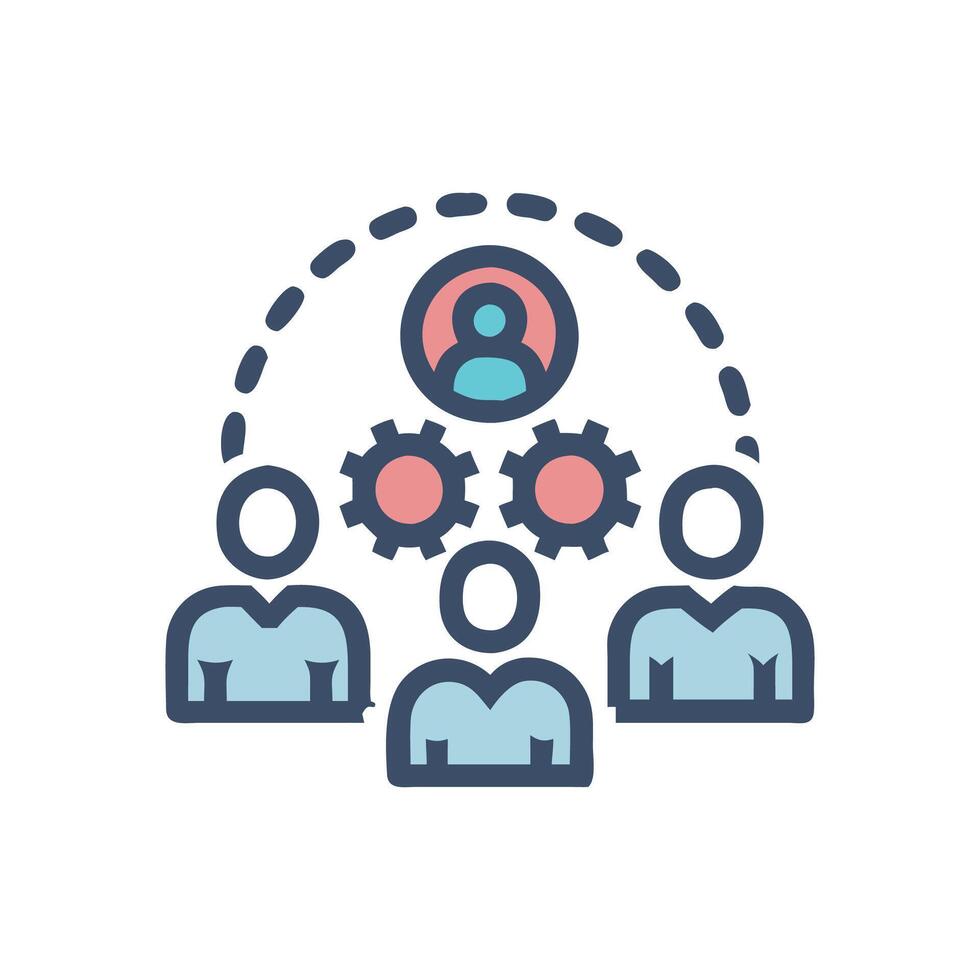 Engaging Teamwork Icon for Learning vector