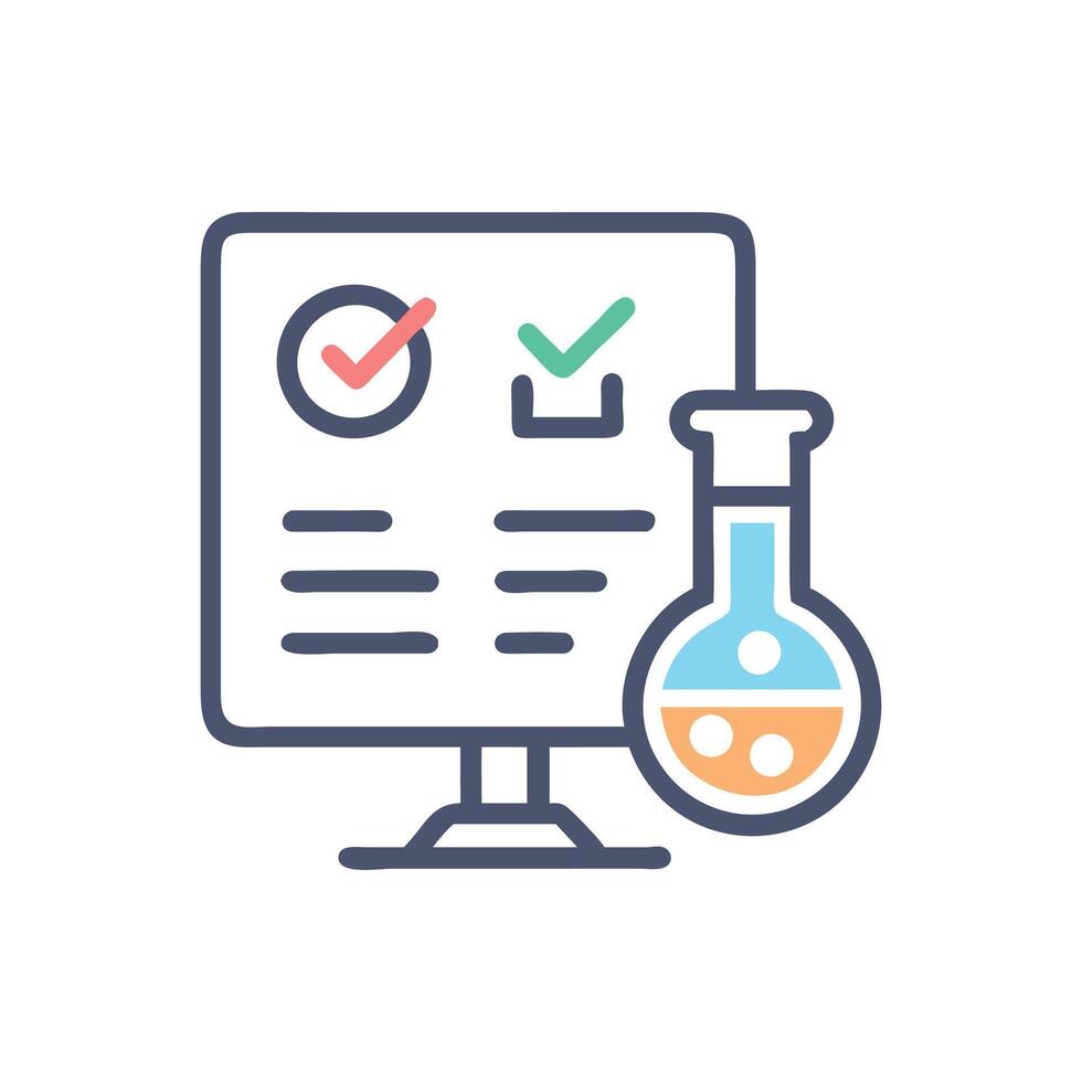 Stylish Testing Icon for Educational Activities vector