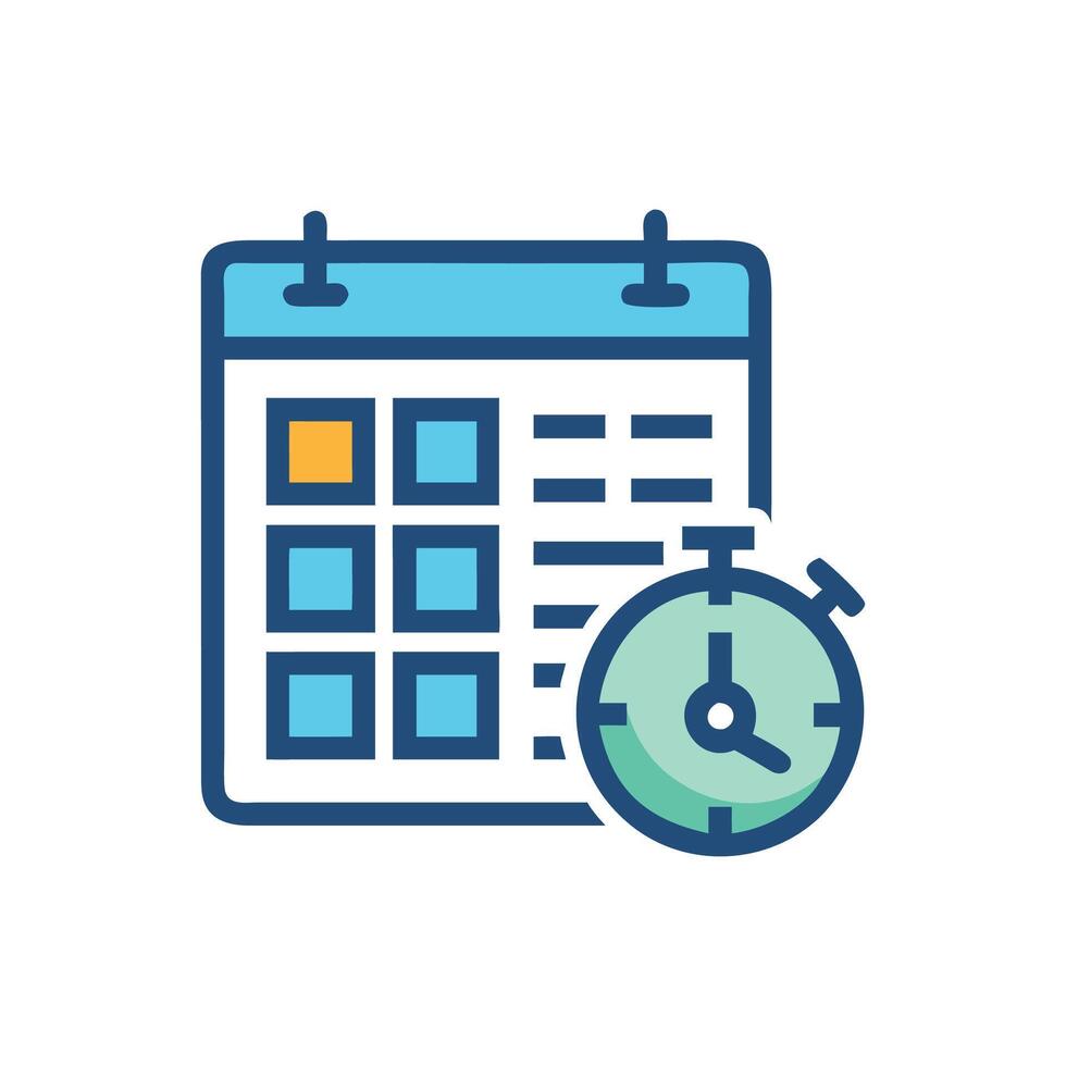 Dynamic Timetable Icon for Educational Use vector
