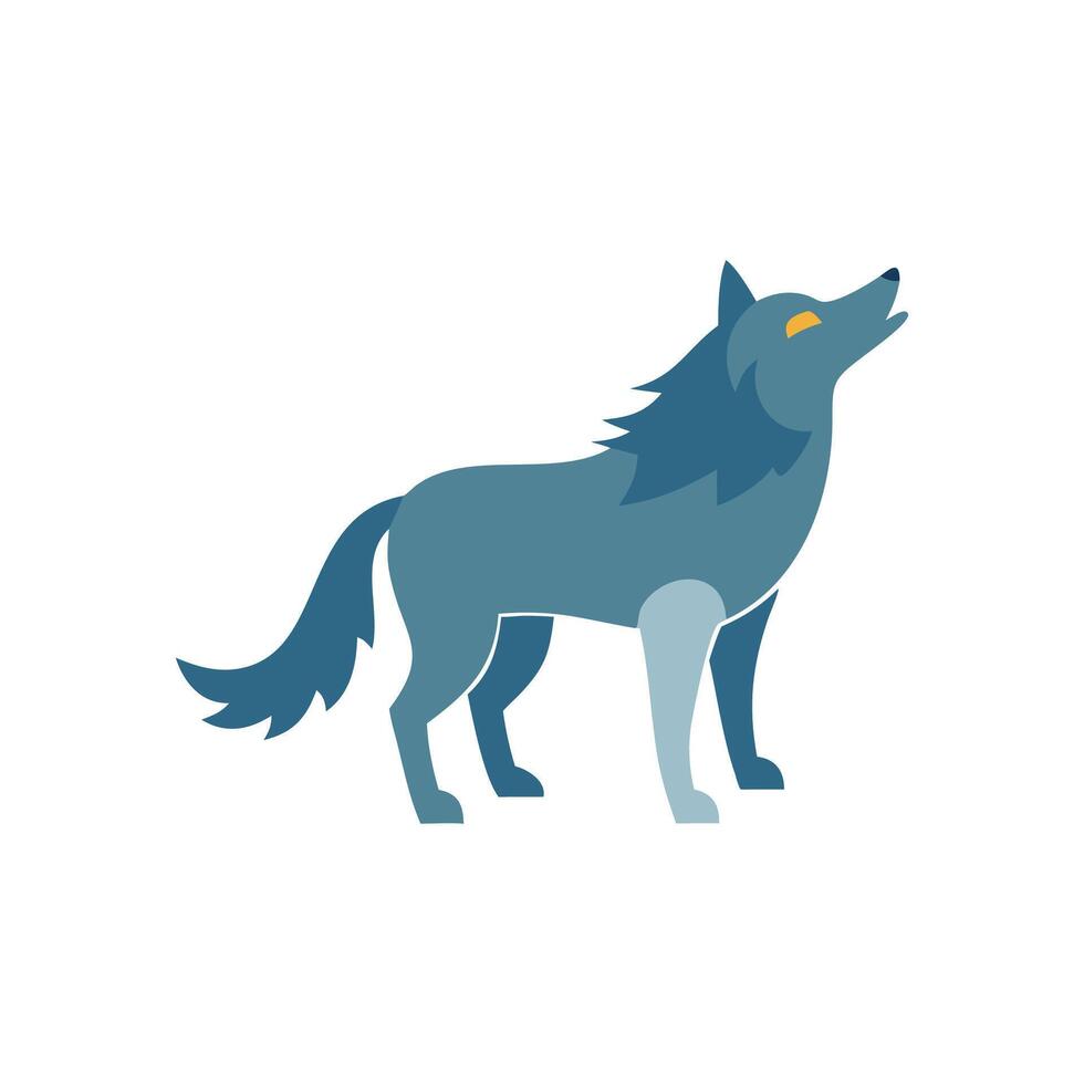 Majestic Wolf Howling at Moon vector