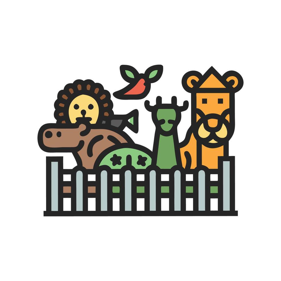Majestic Zoo with Diverse Animal Species vector