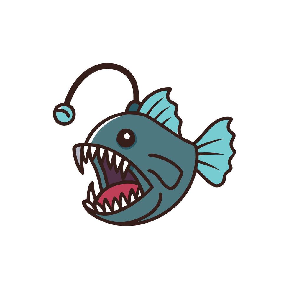 Unique Anglerfish Illustration for Marine Art vector
