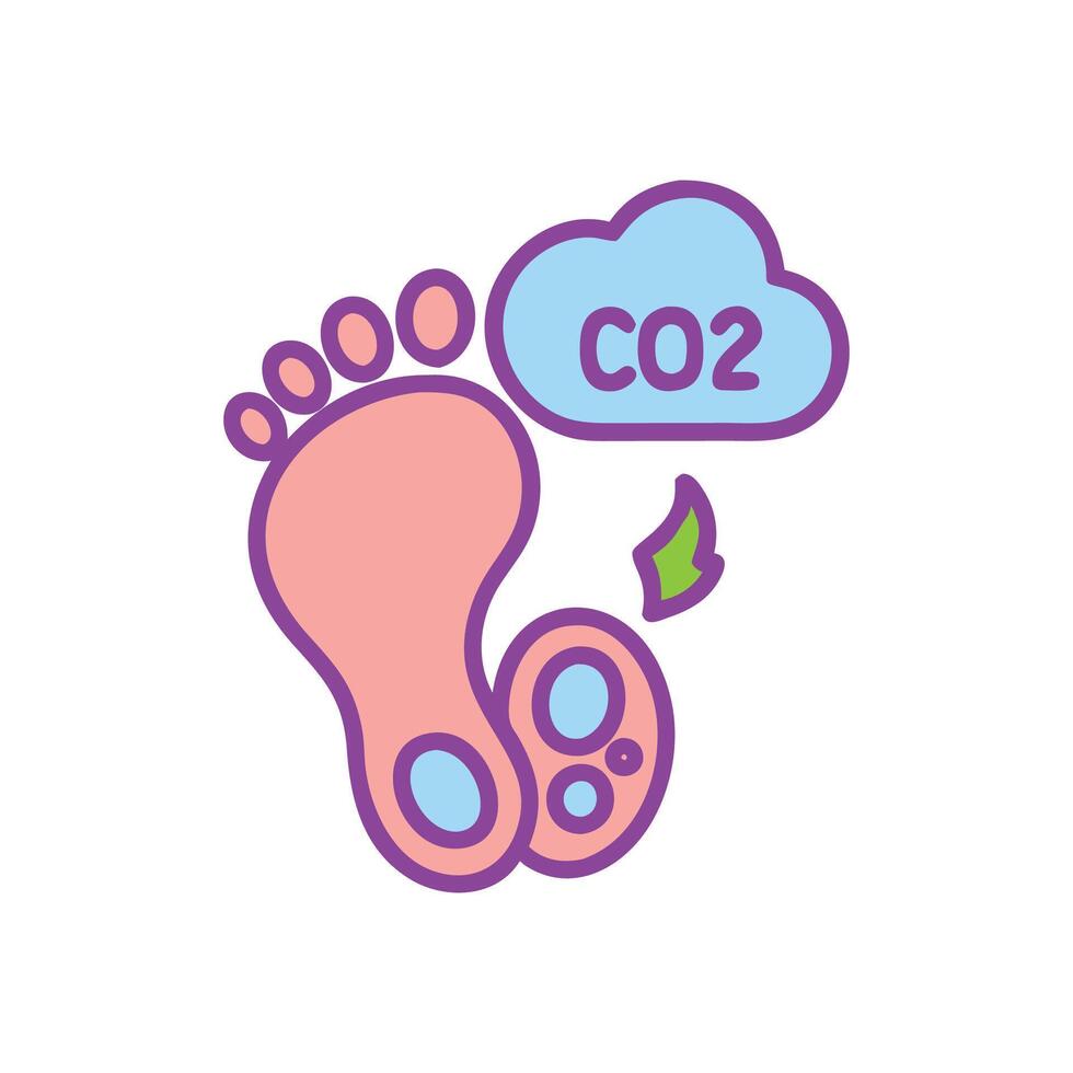 Thoughtful Carbon Footprint Artwork for Sustainability vector