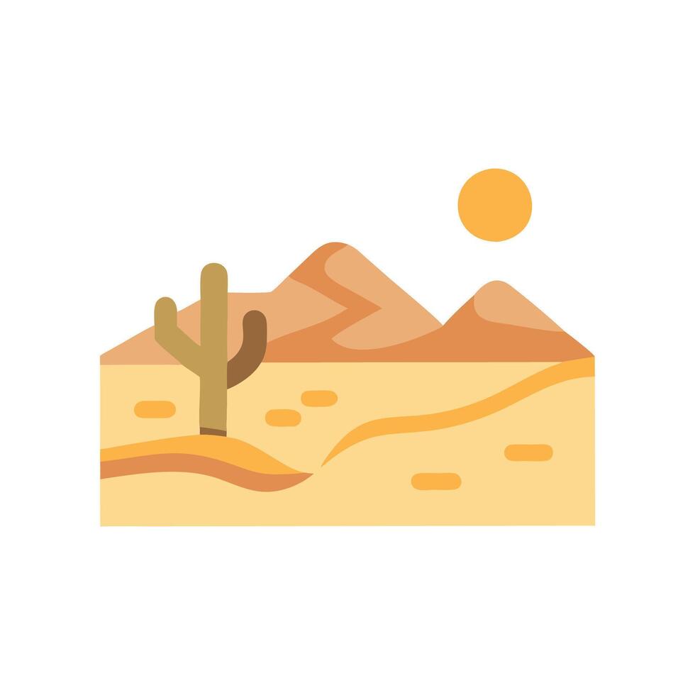 desert landscape with cactus and mountains vector