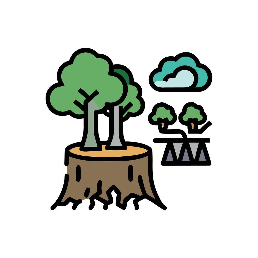 forest restoration icon illustration vector