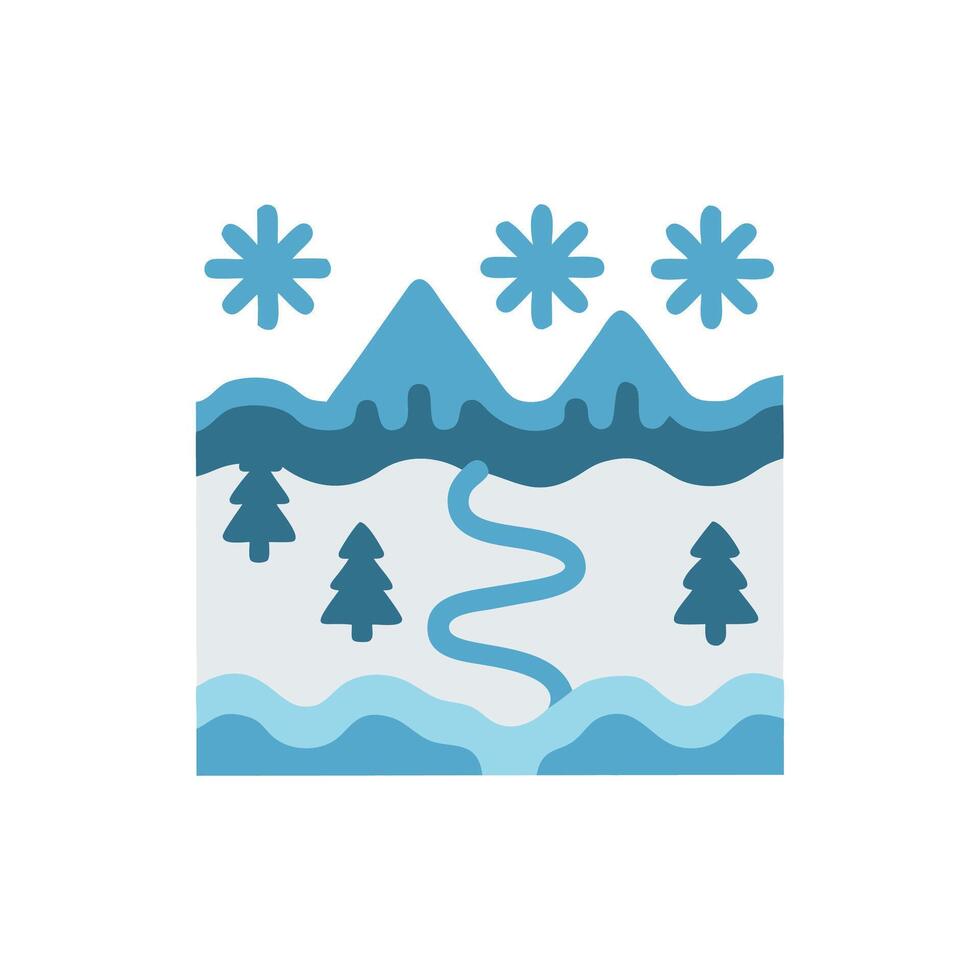 Stylish Frozen River Art vector