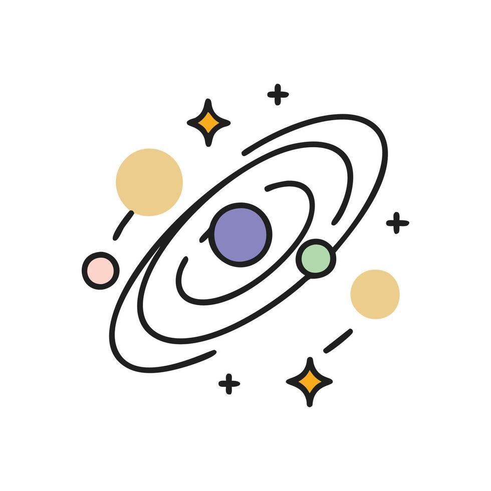 Charming Galaxy in Cosmic Colors vector