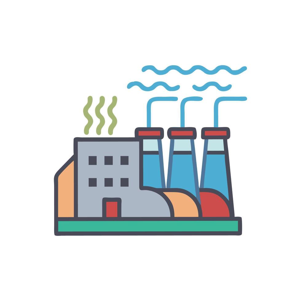 Advanced Geothermal Facility in Landscape vector