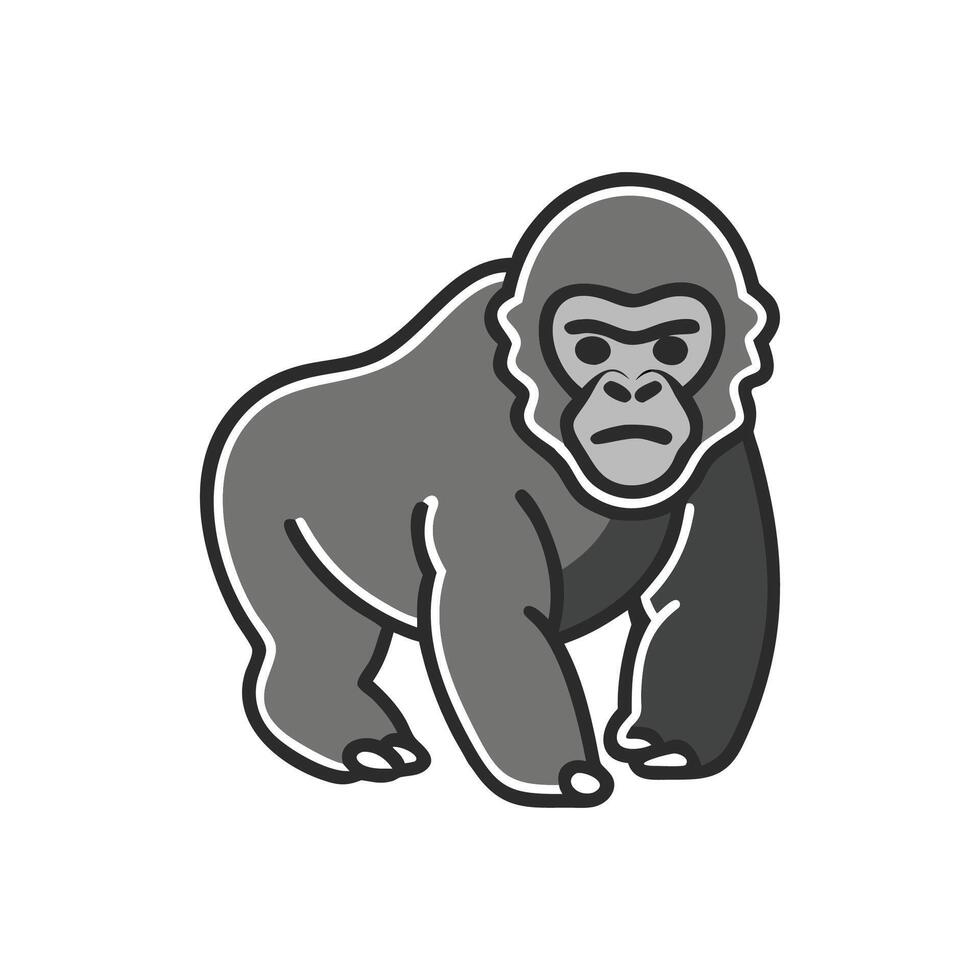 Powerful Gorilla in Natural Setting vector