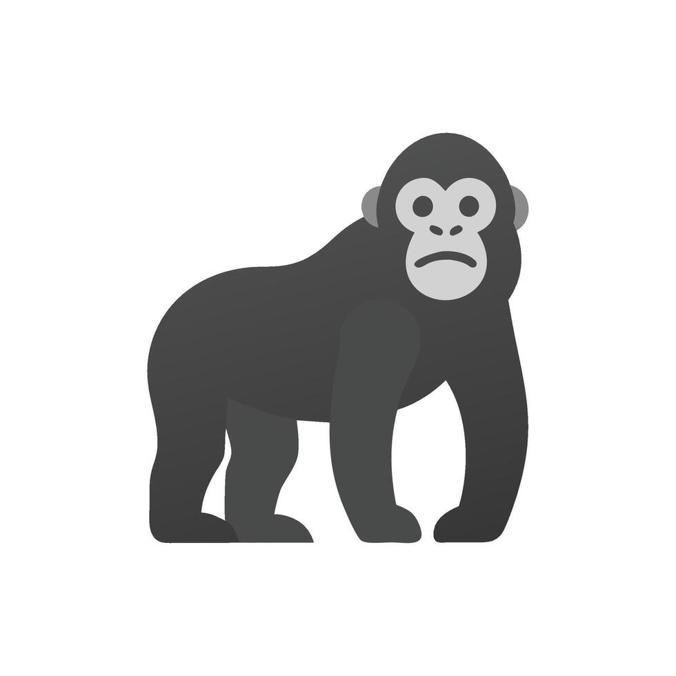 Charming Gorilla Among Tropical Foliage vector