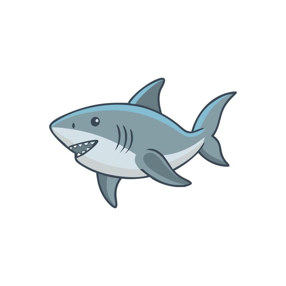 Powerful Great White Shark in Motion vector