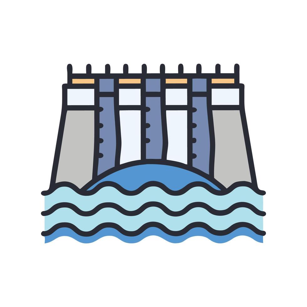 Stylish Hydropower Dam Art vector