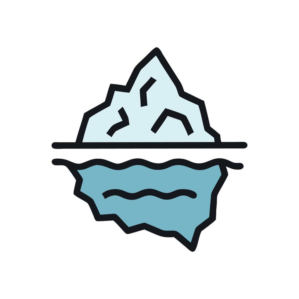 iceberg icon illustration on white background vector