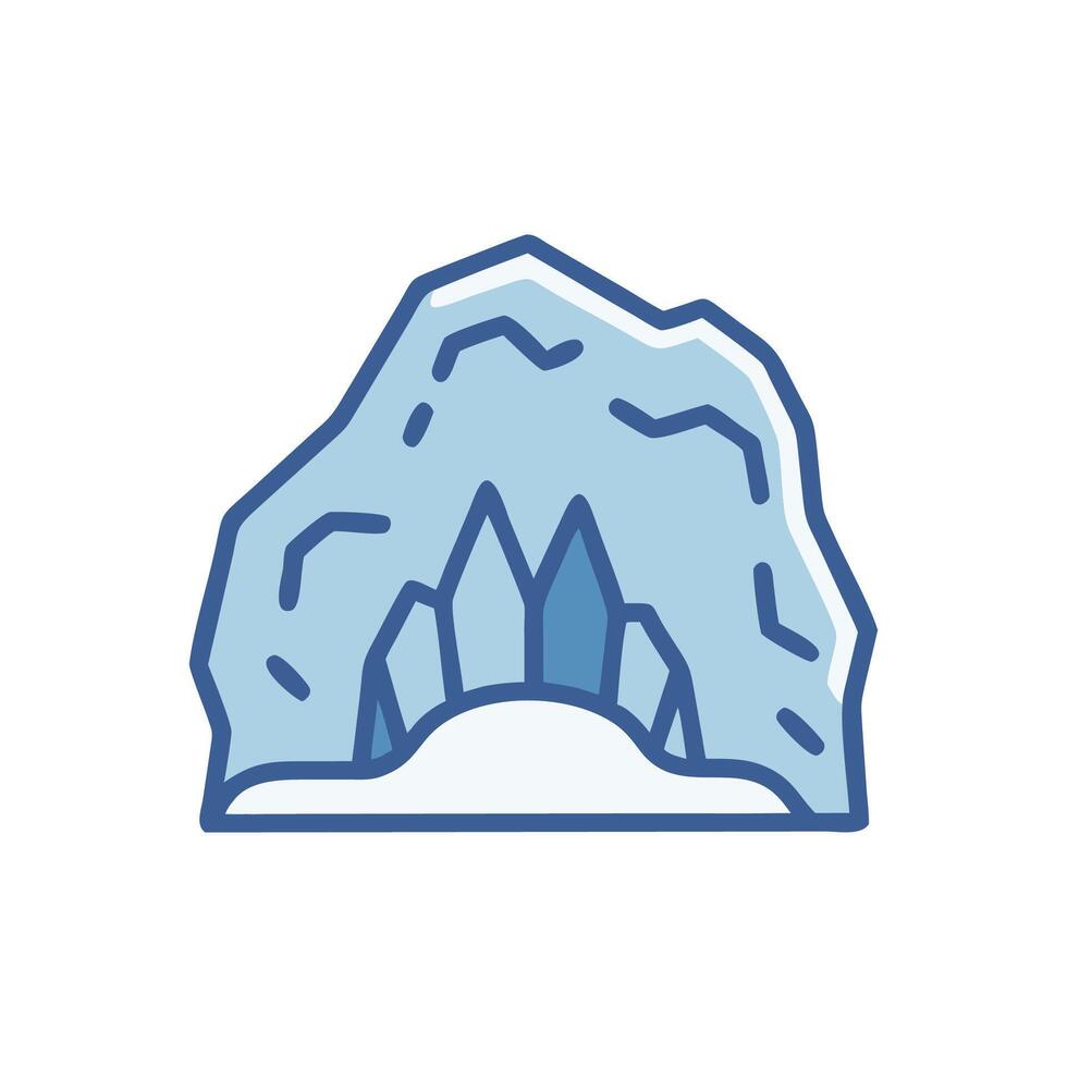 Stunning Ice Cave View With Reflections vector