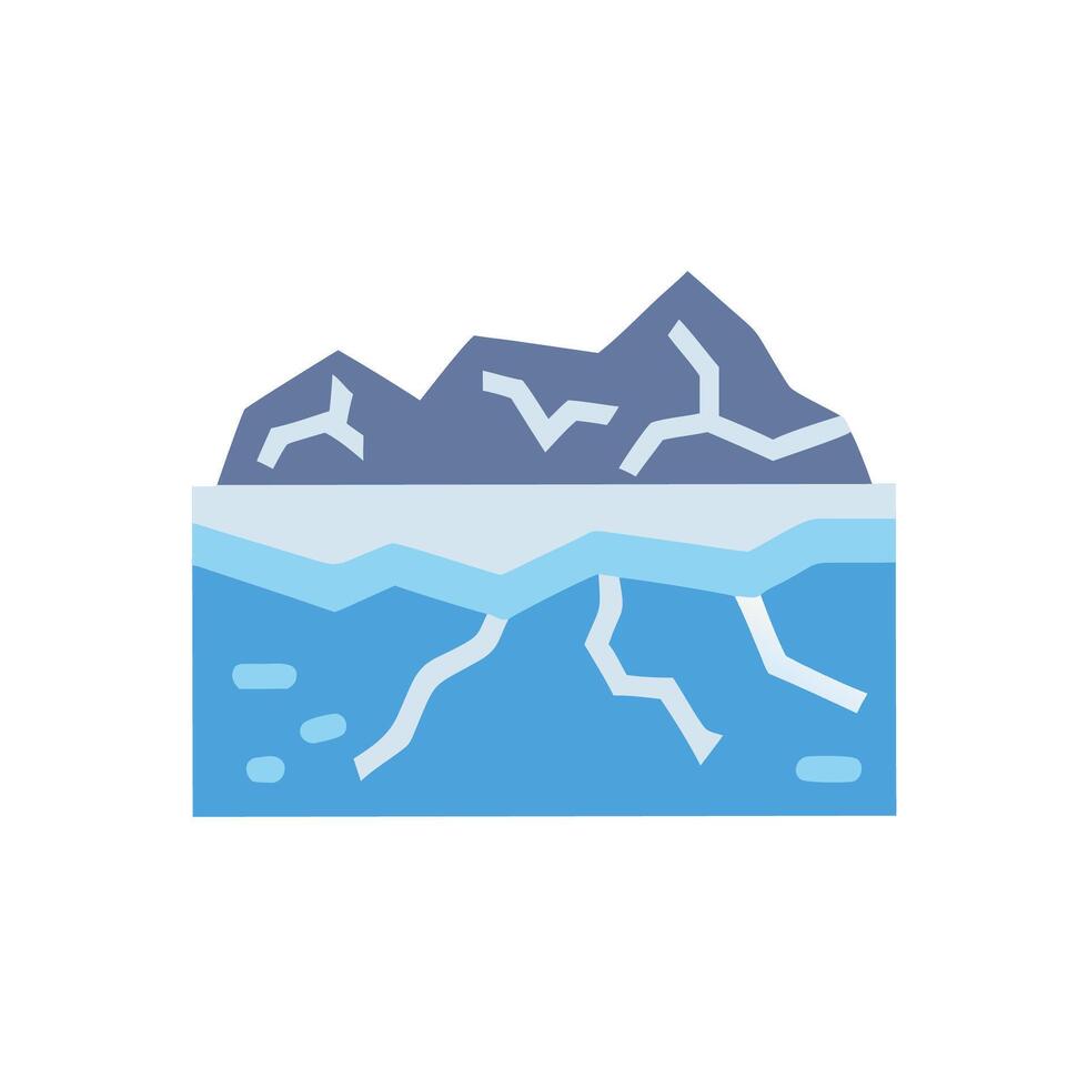 Expansive Ice Sheet Over Landscape vector