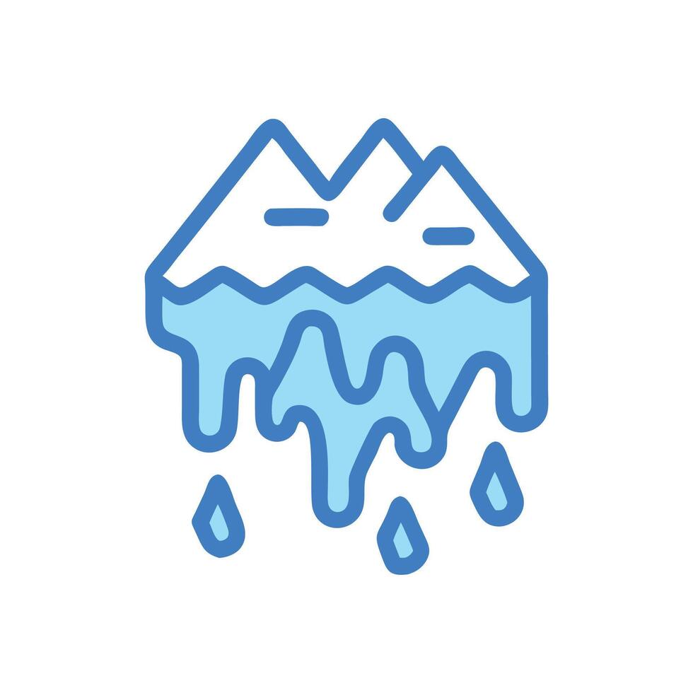 Artistic Ice Flow Over Rocks Illustration vector