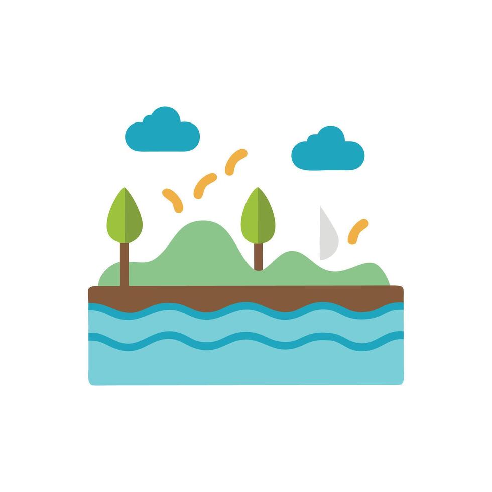 Stunning Lake with Clear Blue Waters vector