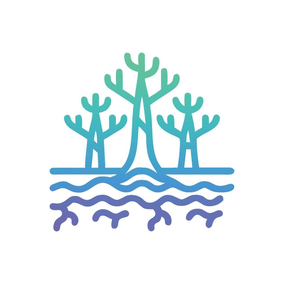 Beautiful Mangrove Roots on Shoreline vector