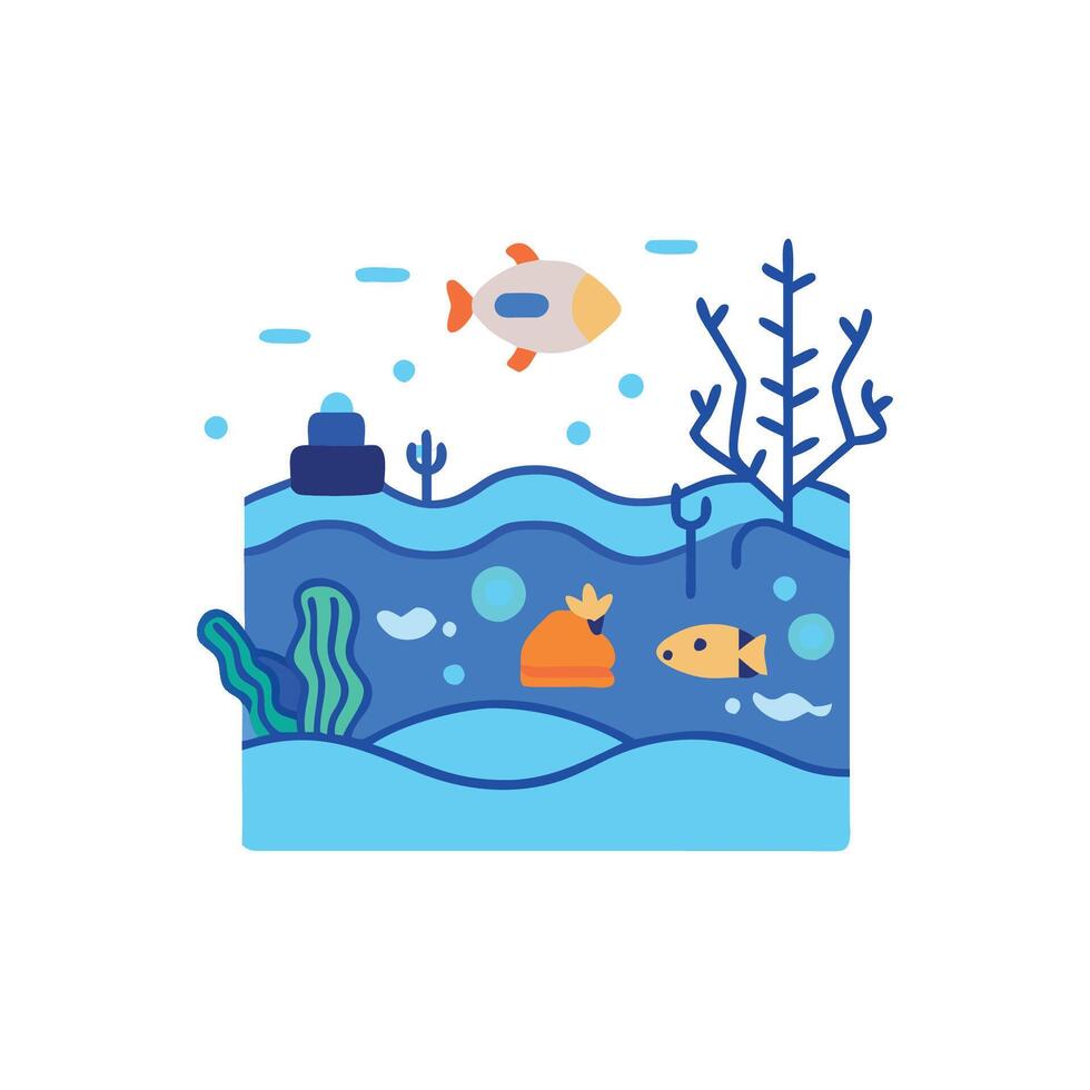 Stunning Marine Reserve with Colorful Fish vector