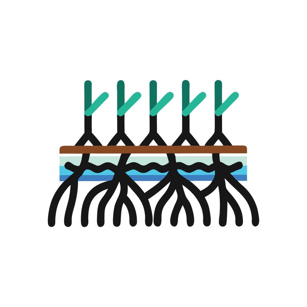 Artistic Mangrove Roots Illustration in Nature vector