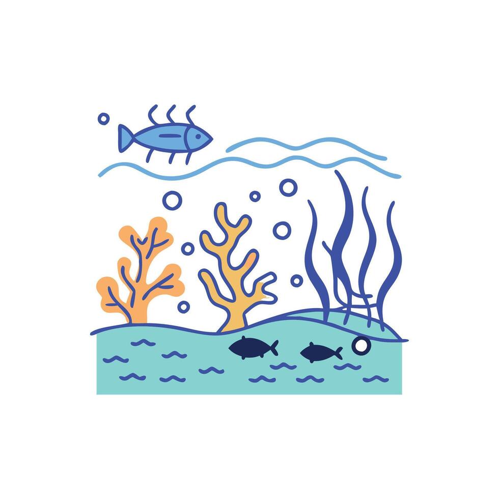 Diverse Marine Life in Reserve vector
