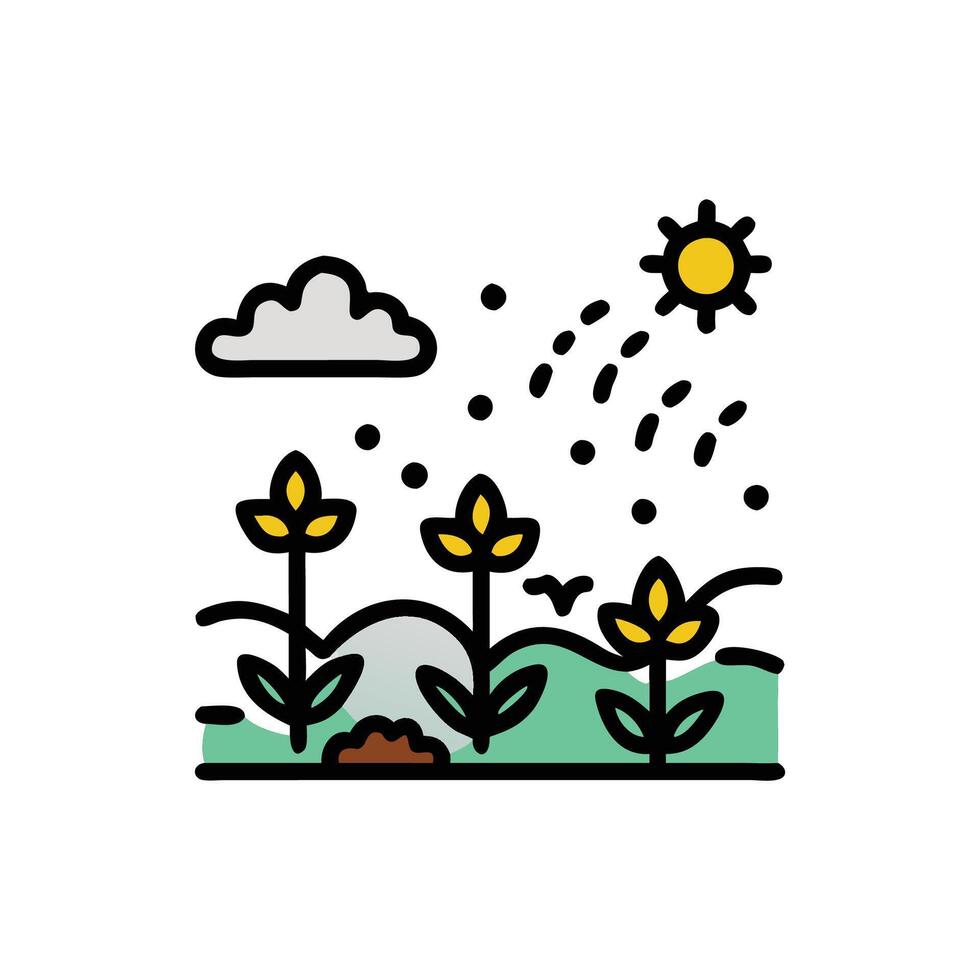 Artistic Meadow Scene in Natural Environment vector