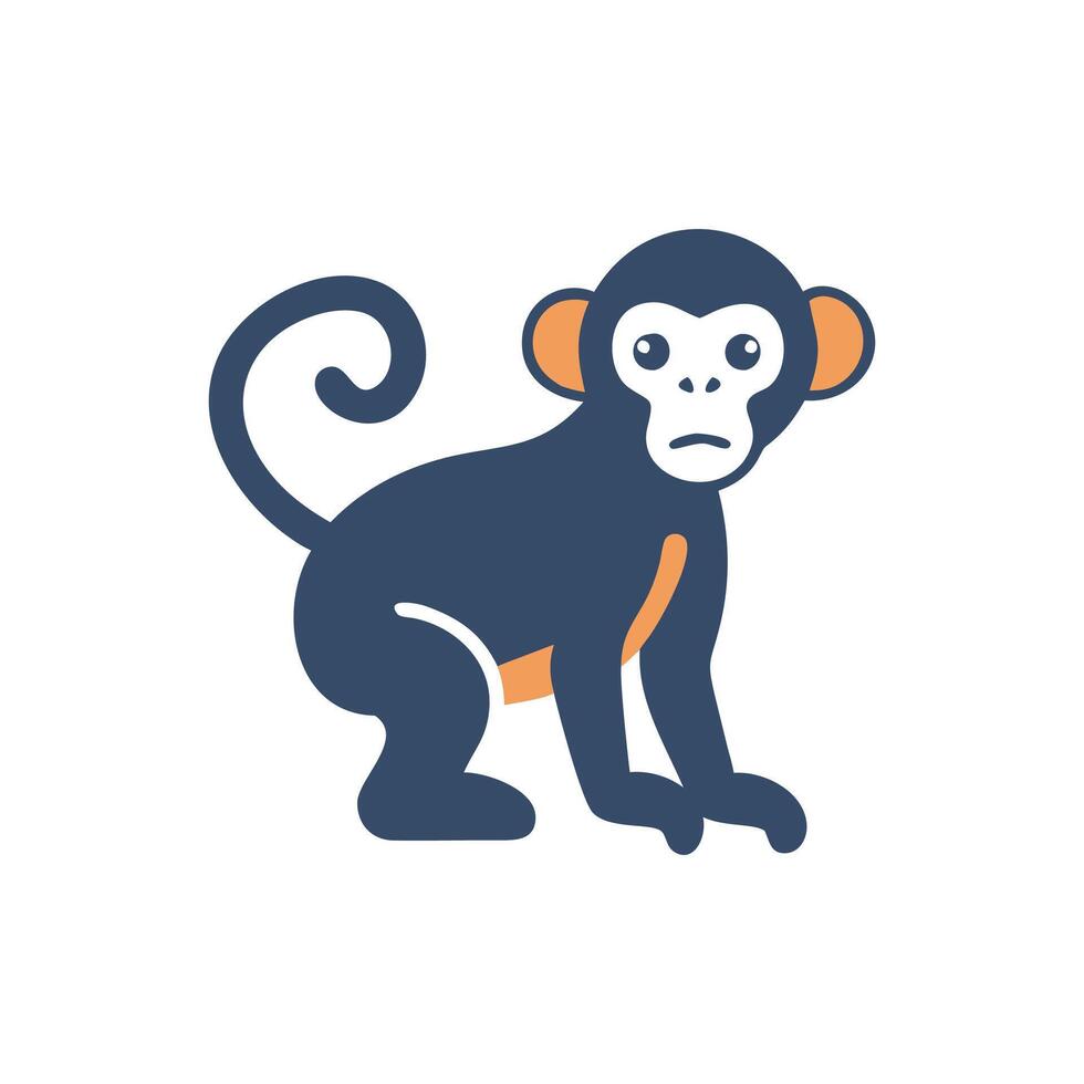 Vibrant Monkey in Tropical Forest vector