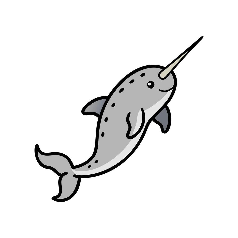 Graceful Narwhal in Arctic Waters vector