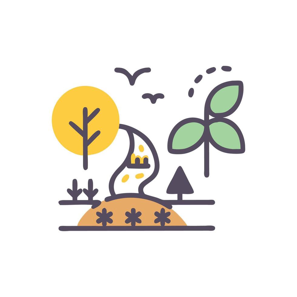 Enchanting Nature Reserve Scene vector
