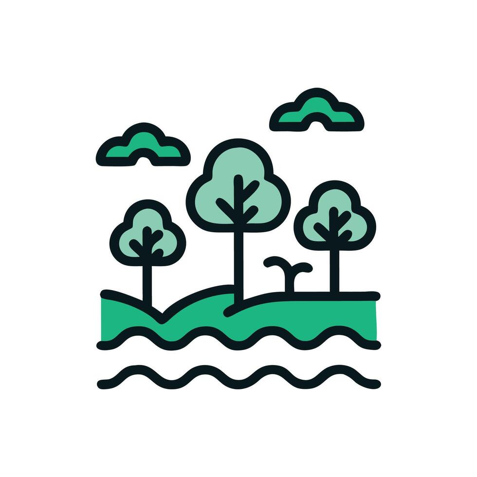 Serene Nature Reserve at Dusk vector
