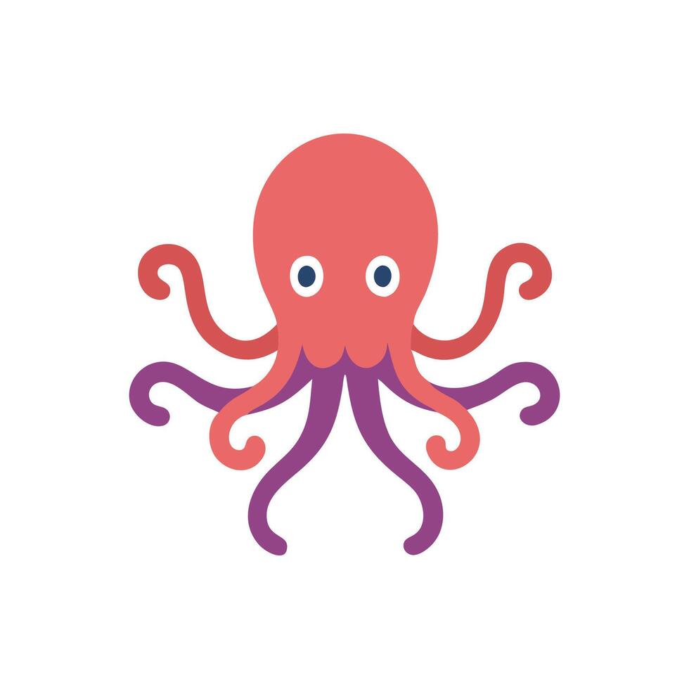 Playful Octopus Swimming in Coral Reef vector