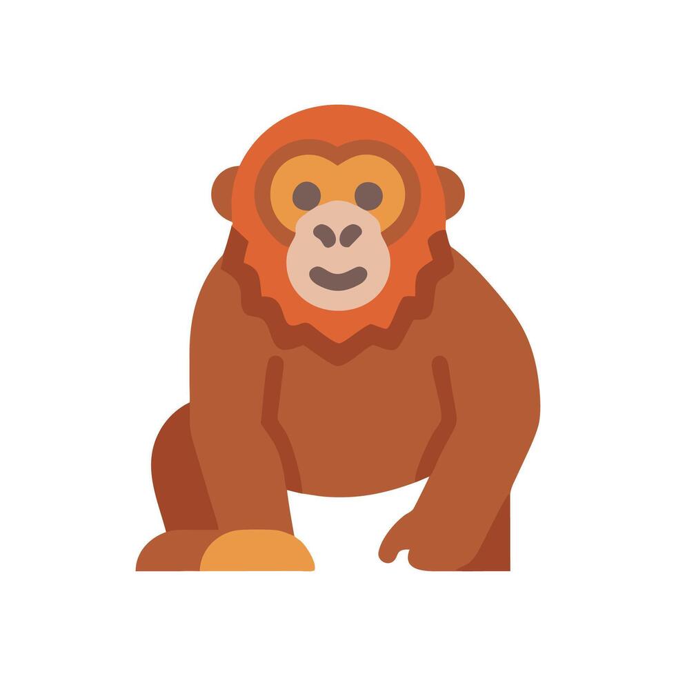 Charming Orangutan in Tropical Forest vector