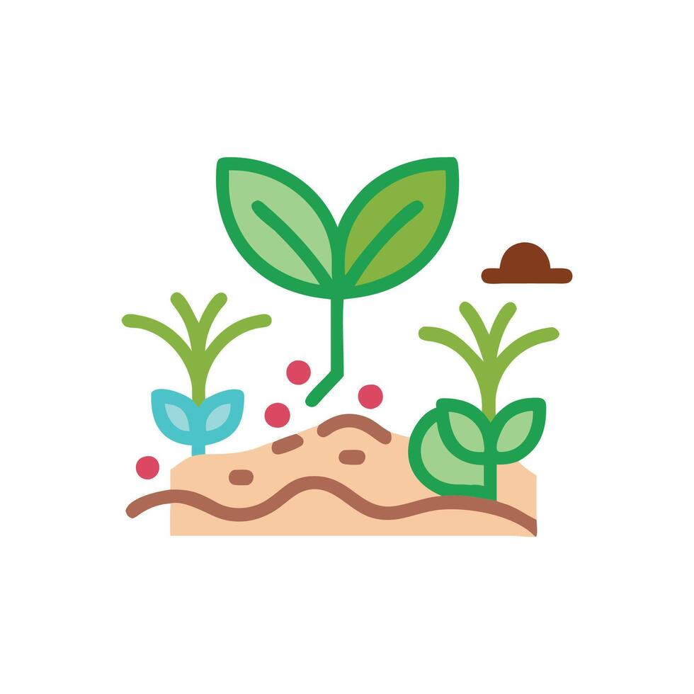 Sustainable Organic Farming Landscape vector