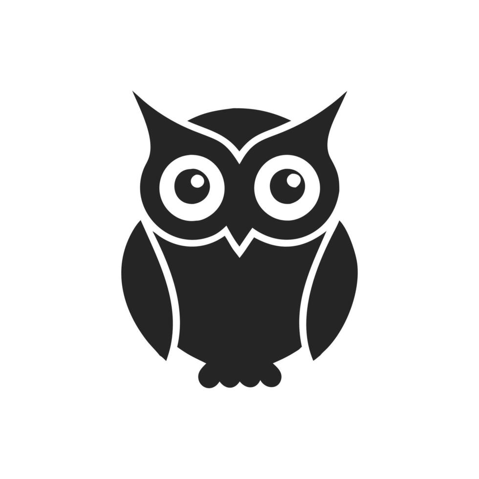 Charming Owl in Nighttime Forest vector