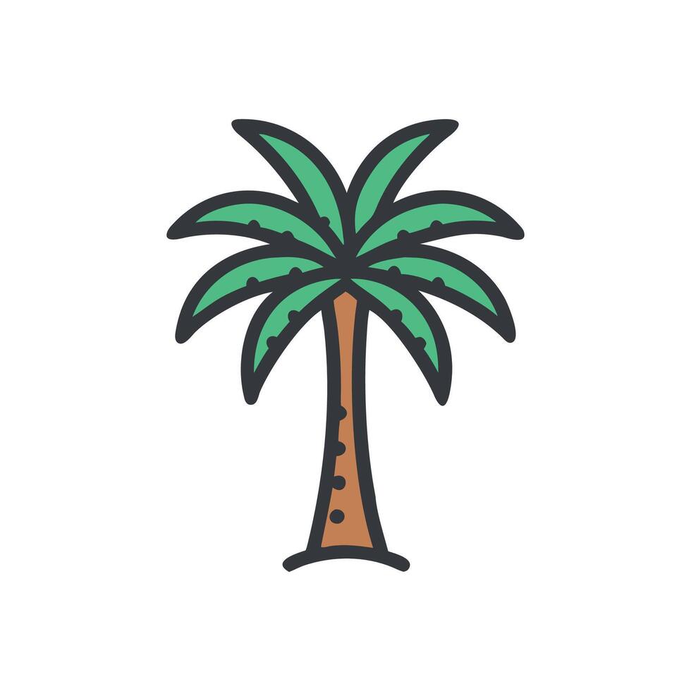 Charming Palm Tree by the Beach vector