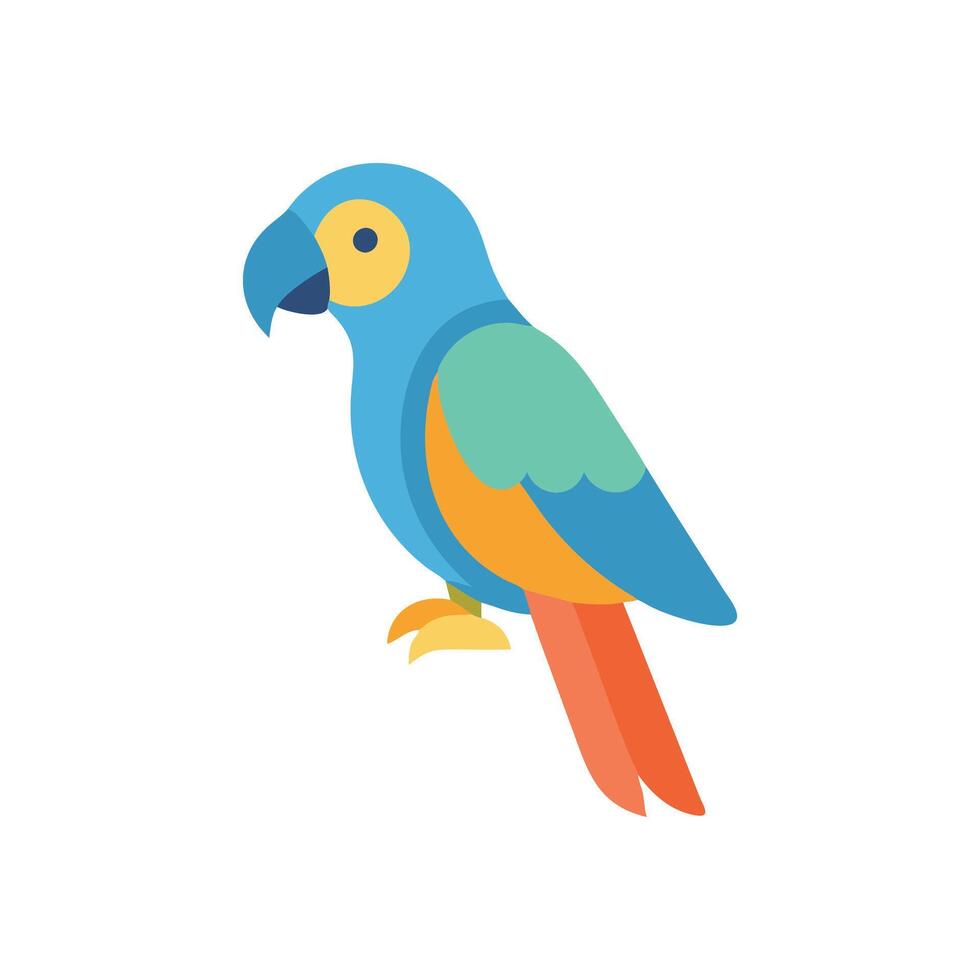 Majestic Parrot Flying Over Canopy vector