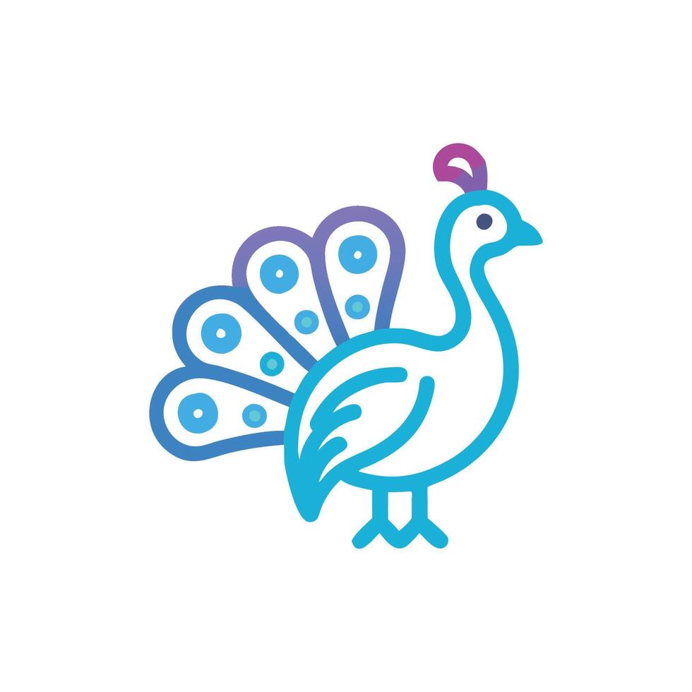 Majestic Peacock in Lush Garden vector