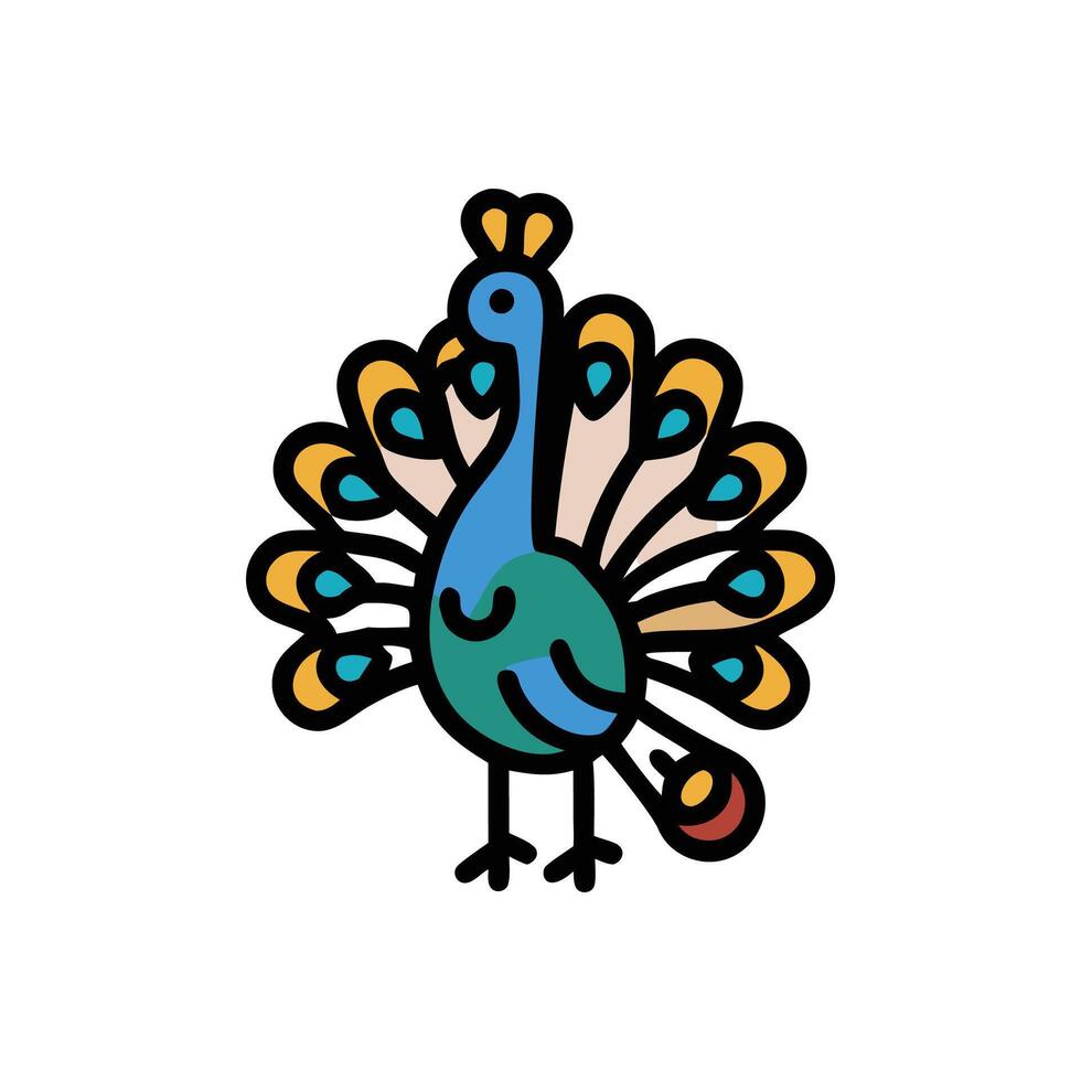 Colorful Peacock Illustration for Nature Lovers vector