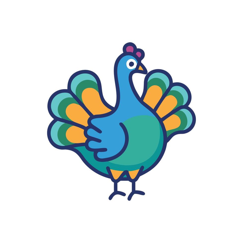 Charming Peacock Amidst Beautiful Flora vector