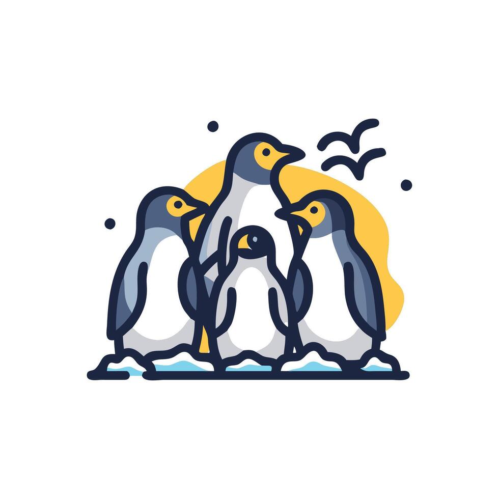 Majestic Penguins in Their Habitat vector