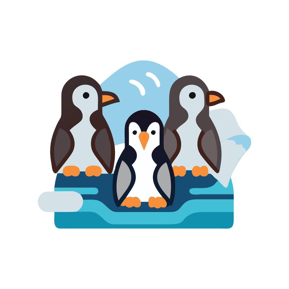 Unique Penguin Colony Illustration for Wildlife Art vector