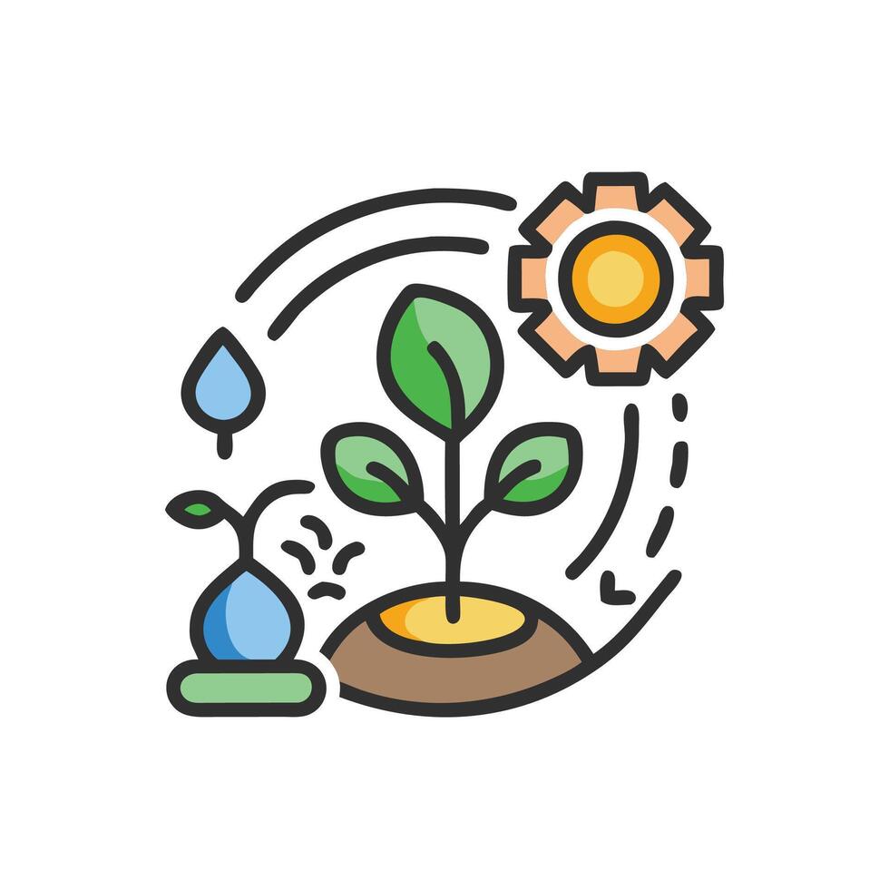 Charming Permaculture Garden Scene vector