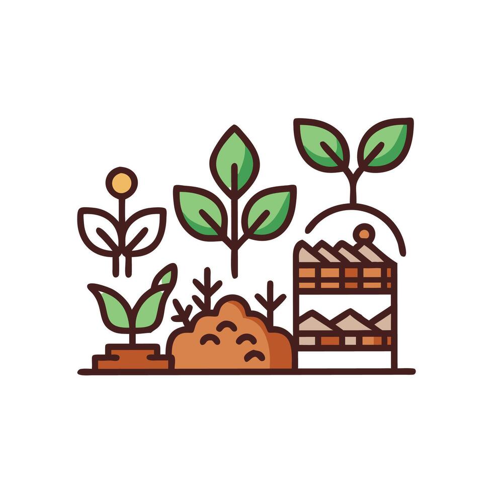 EcoFriendly Permaculture Garden Concept vector