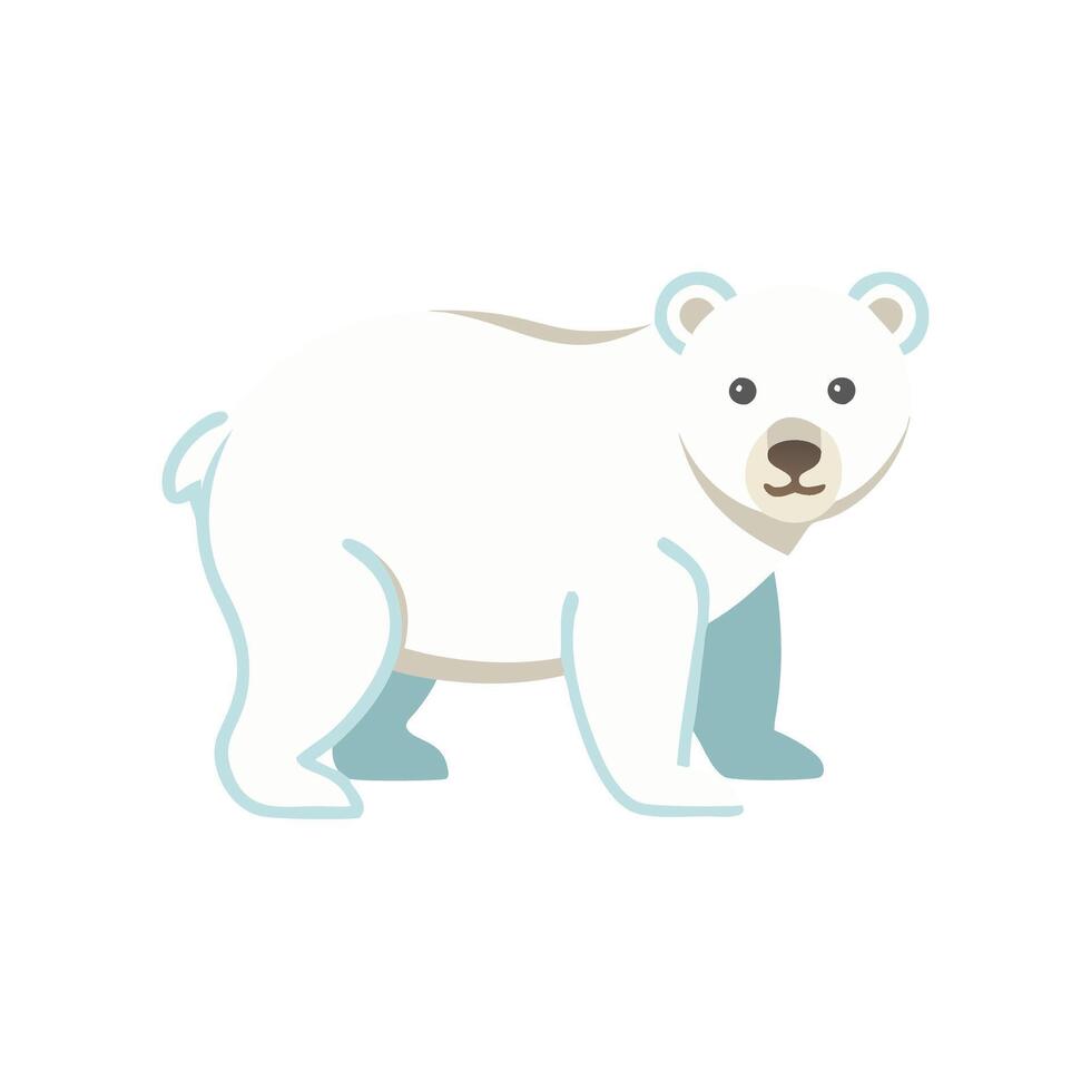 Charming Polar Bear Family in Winter vector