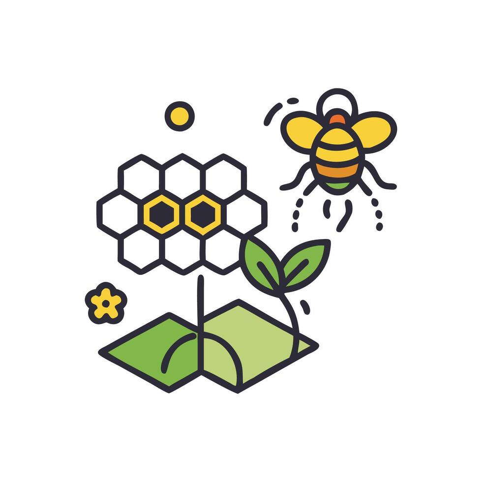 Majestic Pollinator Habitat for Bees vector