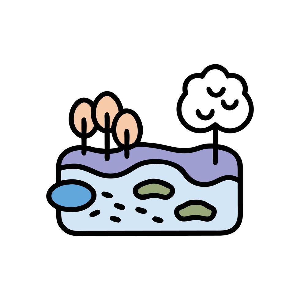 Vibrant Pond Under Bright Blue Sky vector